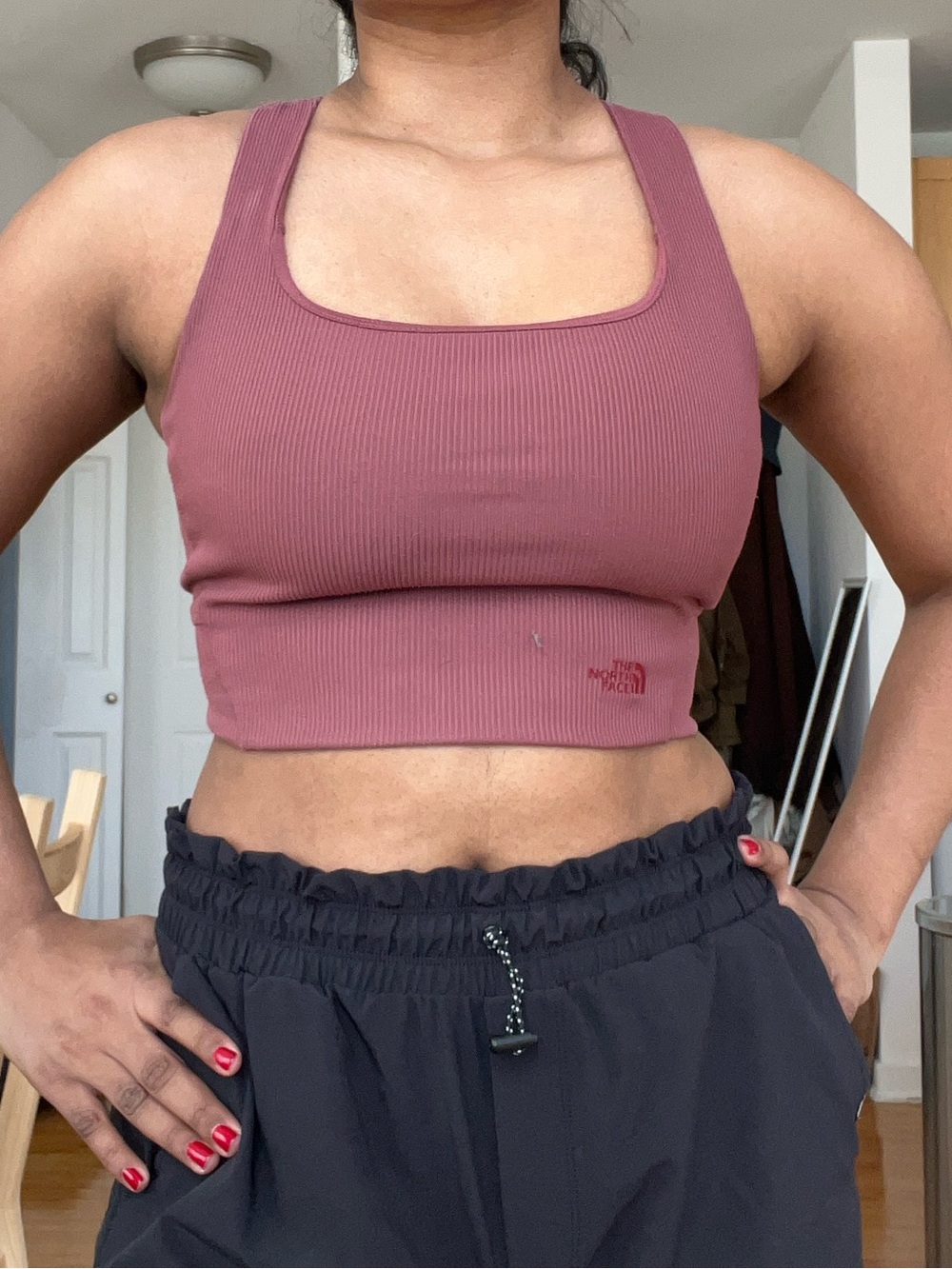 The North Face Ruby ribbed cropped tank / long line sports bra
